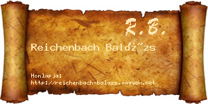 Reichenbach Balázs névjegykártya